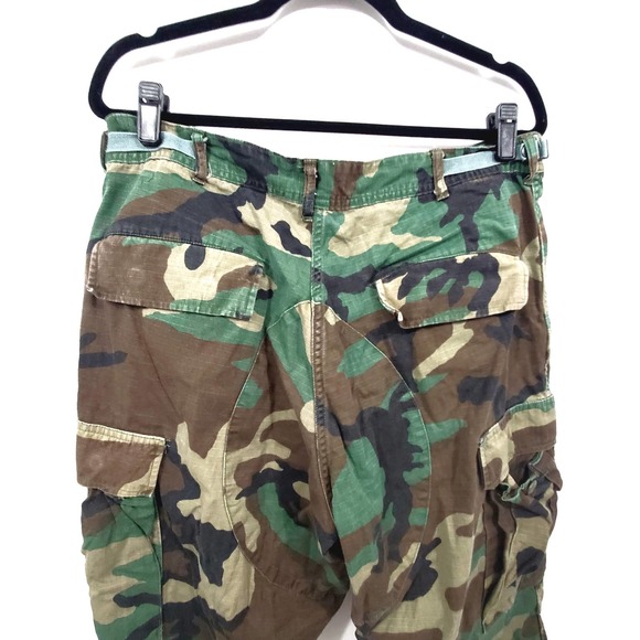Vintage Woodland Camo Military Trousers Poplin Combat Tropical Size M Regular - Picture 7 of 12